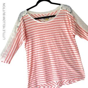LITTLE YELLOW BUTTON x ANTHROPOLOGIE STRIPED BUTTON MABEL TOP | EXTRA SMALL